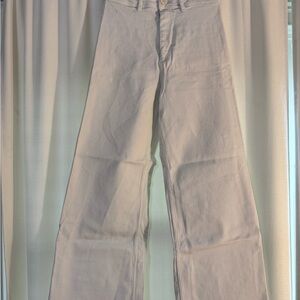 Zara Women's Wide Leg Cream Jeans